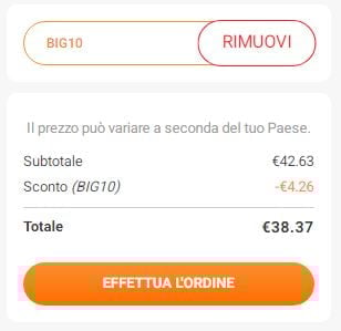Il codice sconto Kinguin applicato a carrello