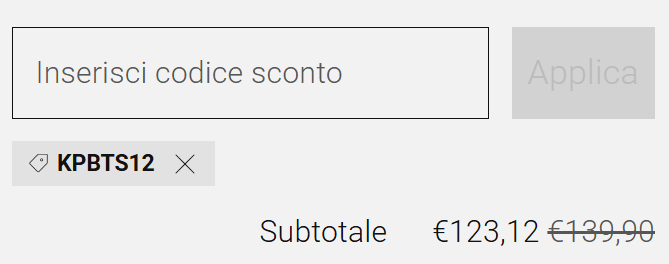 dove inserire il codice sconto kipling