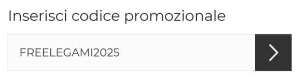dove inserire il codice sconto legami