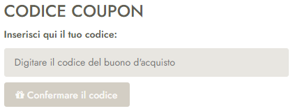 Box per inserire il coupon Loberon