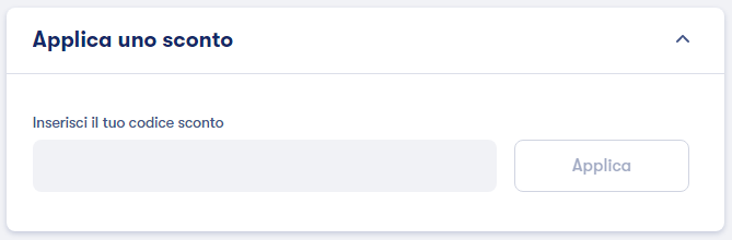 Dove inserire codice sconto omio