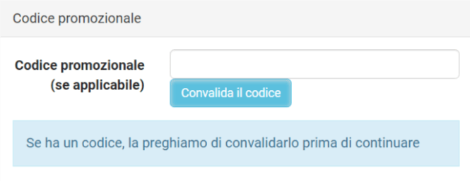 dove inserire un codice sconto parkvia