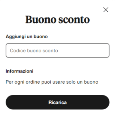 box per inserire il codice
