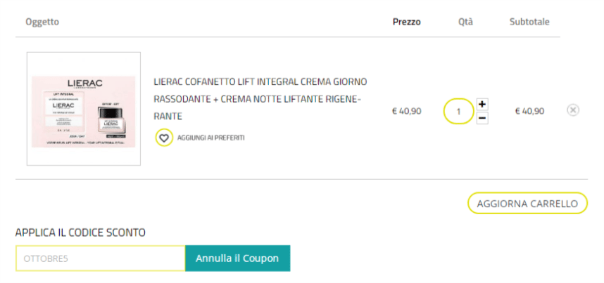 Come inserire codice sconto Saninforma