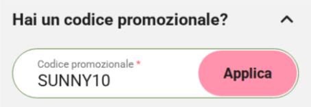 dove inserire il codice sarenza