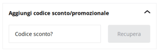 dove inserire il codice sconto size