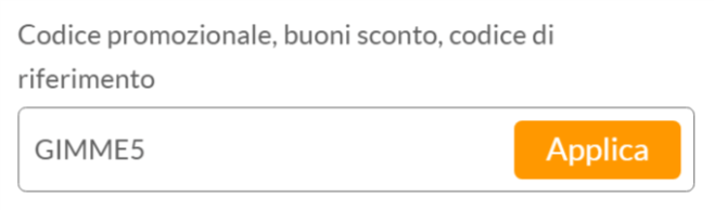 dove inserire il codice sconto