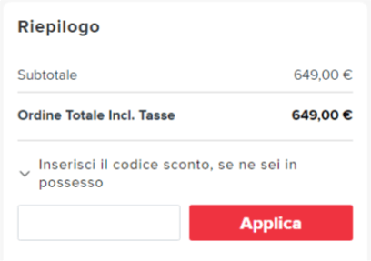 come inserire un codice sconto Suunto