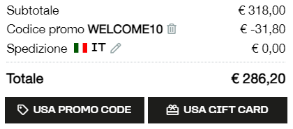 dove inserire codice sconto the pitch