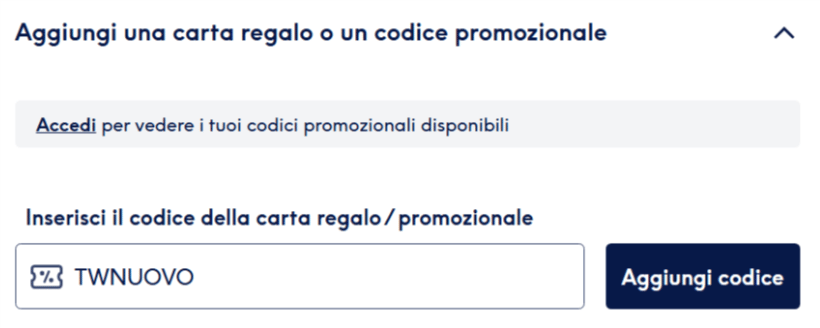 dove inserire il codice treatwell