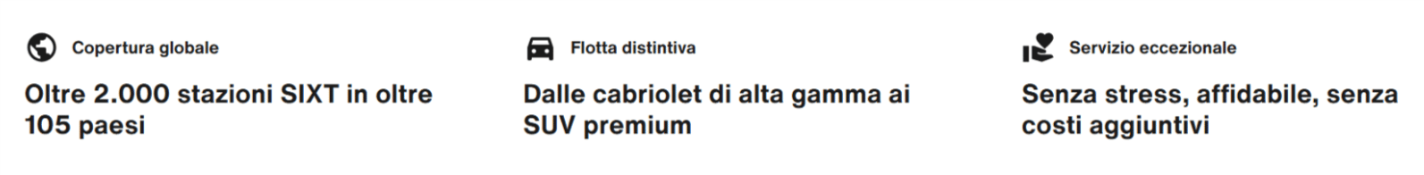 vantaggi di noleggiare con sixt