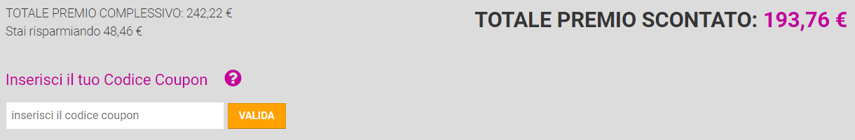 dove inserire coupon verti