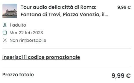 dove inserire codice sconto viator