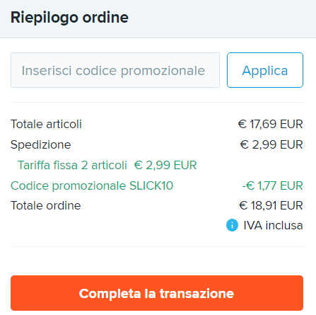 dove inserire codice promozionale wish