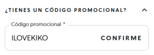 donde introducir el codigo kiko