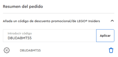donde introducir el codigo lego