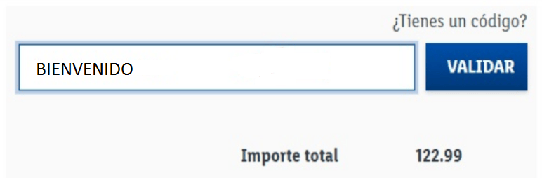 donde introducir el codigo lidl