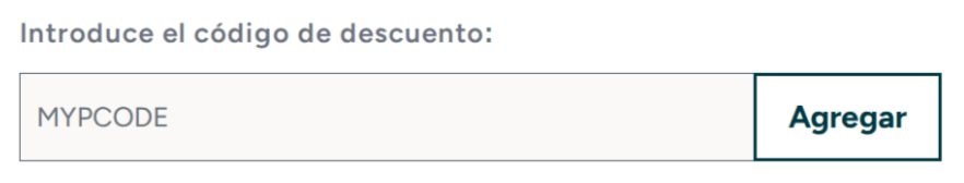 donde introducir el codigo myprotein