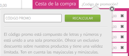 donde introducir código promocional nominalia