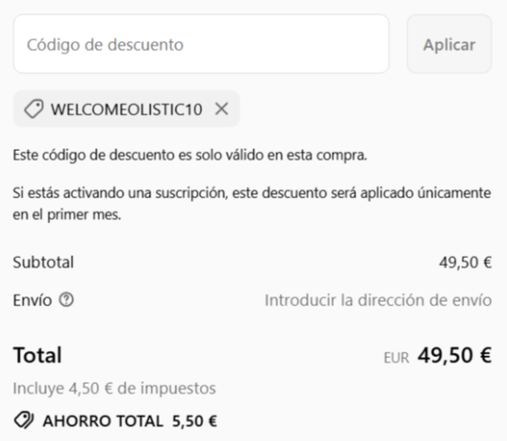donde introducir el codigo olistic