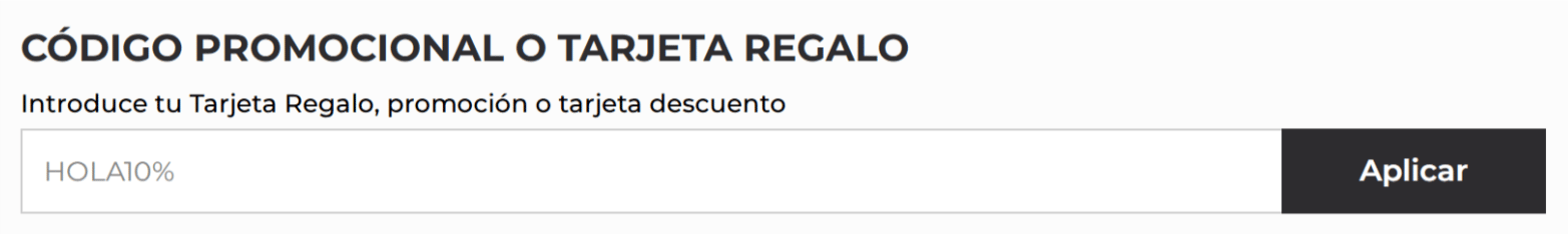 donde introducir el codigo perfumeria comas