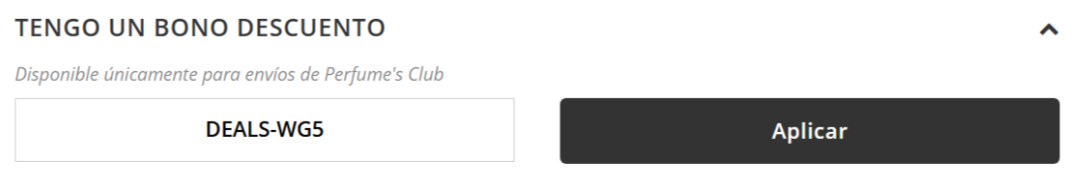donde introducir el codigo perfume's club