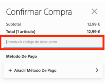 donde introducir el codigo playstation