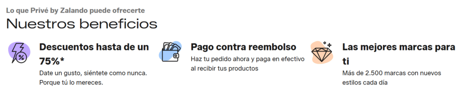 ventajas de privé by zalando