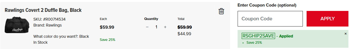 how to apply rawlings discount code