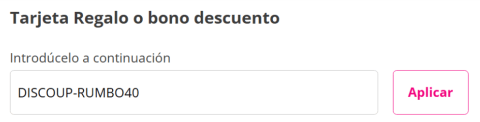 donde introducir el codigo rumbo