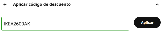 dondo introducir el codigo ikea