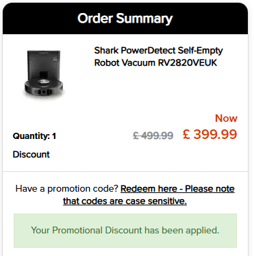 how to apply shark voucher code