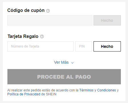 Donde introducir el cupón SHEIN