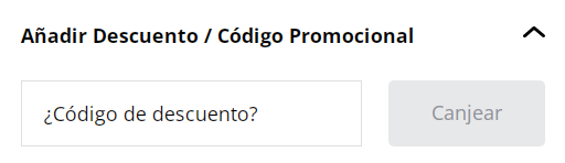 donde introducir codice descuento size?
