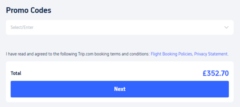 how to apply a Trip.com promo code