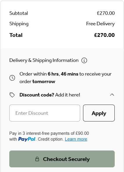Go Outdoors discount code box