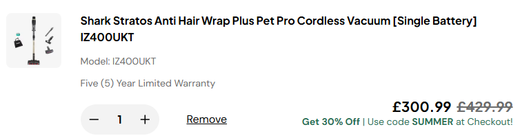 sharkninja promo code applied at checkout