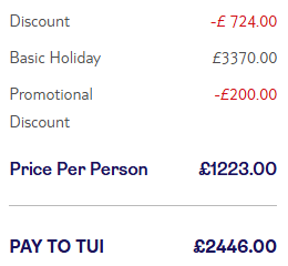 tui discount at checkout