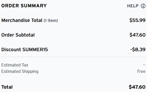 Eddie Bauer promo code applied