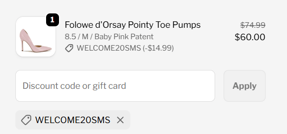 nine west discount code applied