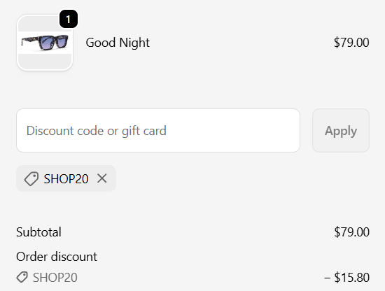 Blenders eyewear coupon applied
