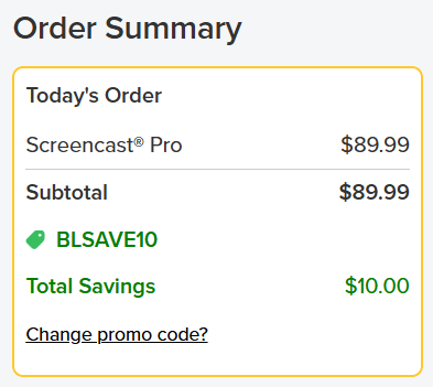 techsmith promo code applied