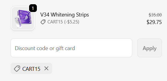 hismile promo code applied