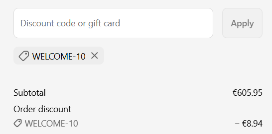 stadium goods promo code applied