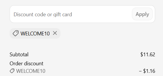 boka coupon applied