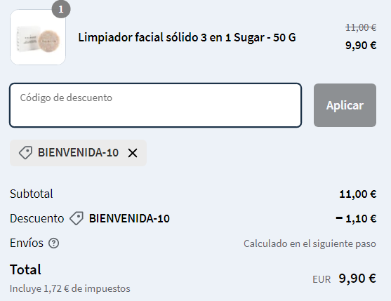 donde introducir código descuento Valquer