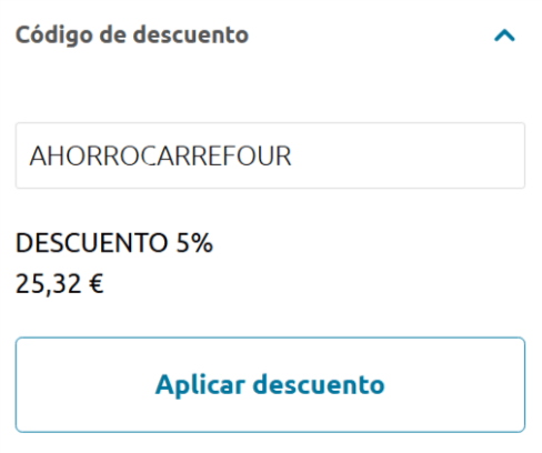 donde introducir el codigo viajes carrefour
