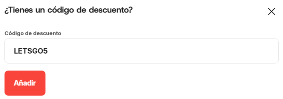 donde introducir el codigo weekendesk