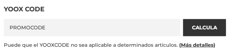 donde introducir el codigo yoox