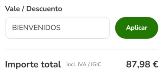 donde introducir el codigo descuento zooplus